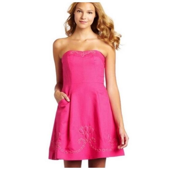 🩵Lilly Pulitzer Azalea Pink "Bernadette" Quilted Sleeveless Dress w/Pockets Siz - Picture 16 of 16